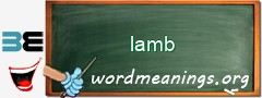 WordMeaning blackboard for lamb